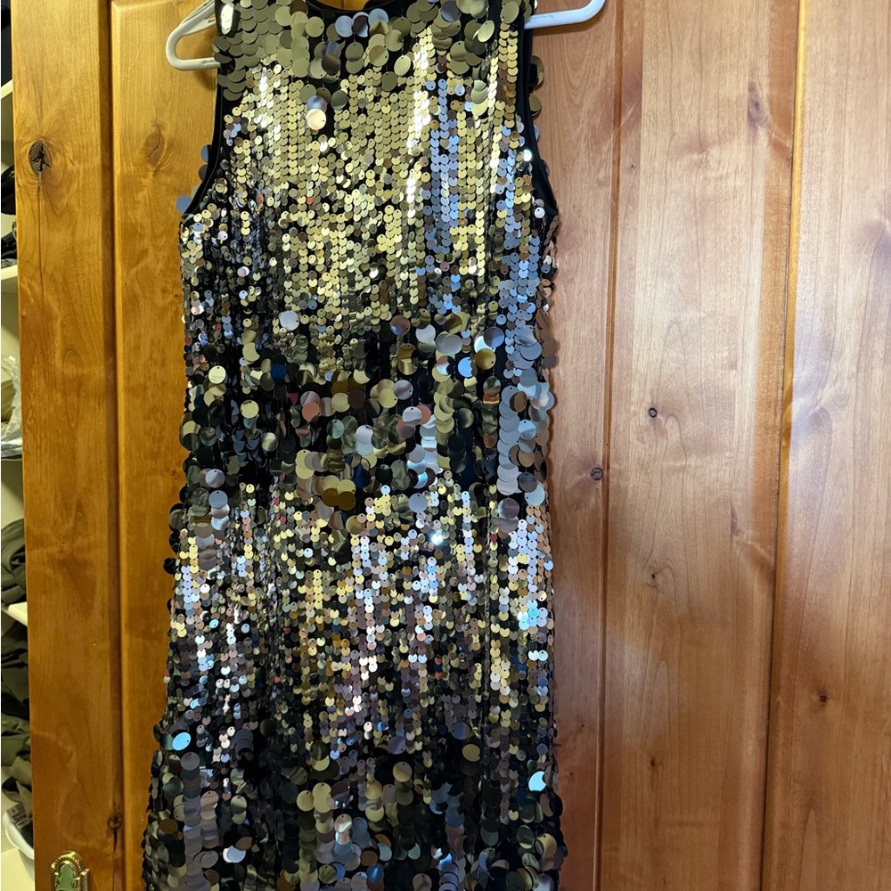 Glamorous Sequin Mini Dress - Black and silver
